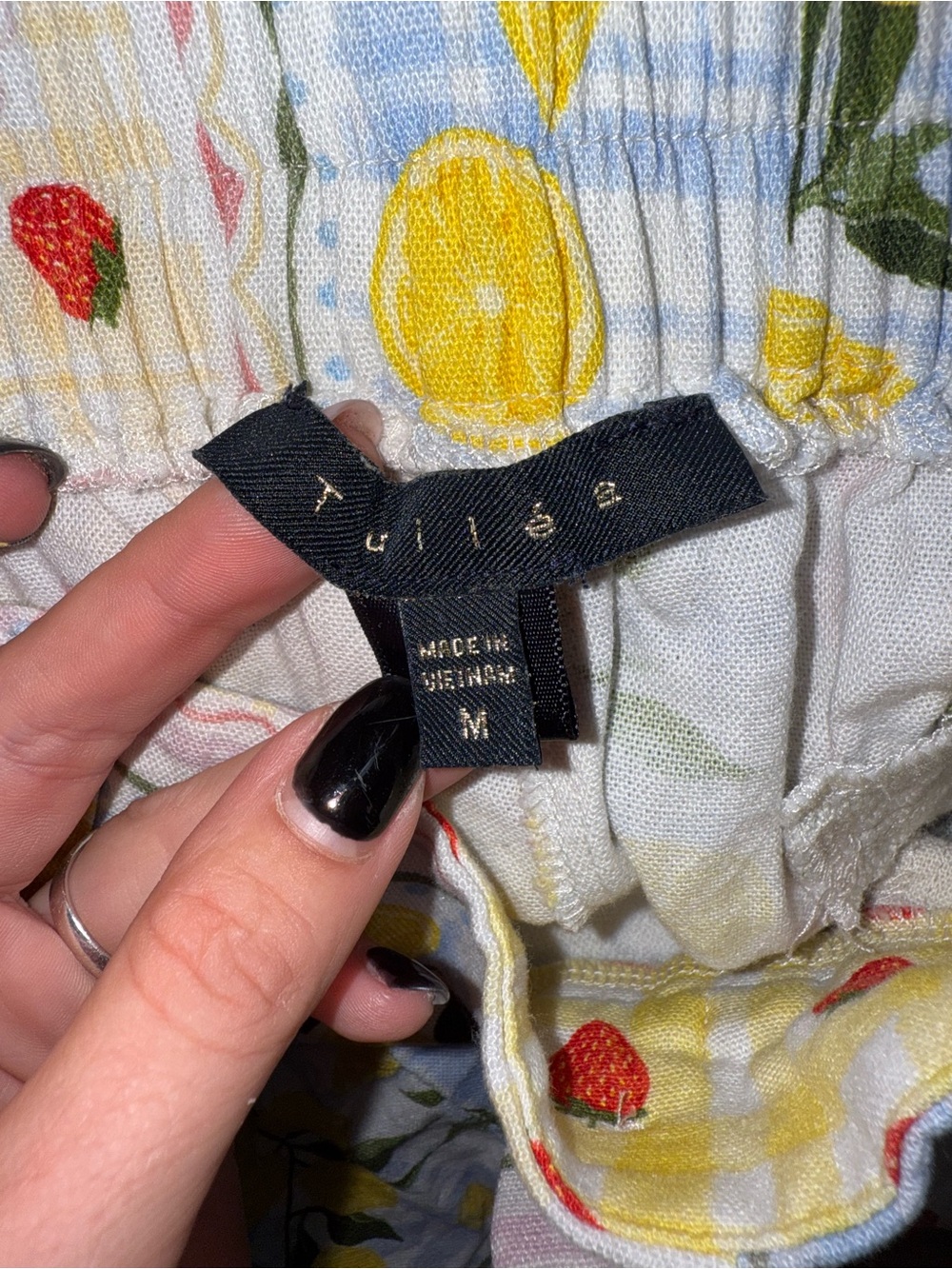 Tuiléa Strawberry Lemon Print Linen Blend Wide‎ Leg Pants Cottagecore 
Medium - Picture 11 of 12
